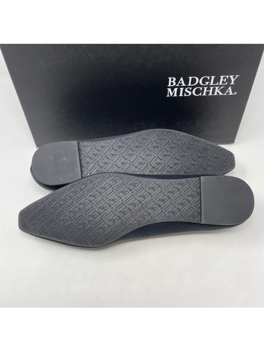 Badgley Mischka Emerie Embellished Crystal Buckle Satin Slip on Flats NWT - Picture 12 of 14